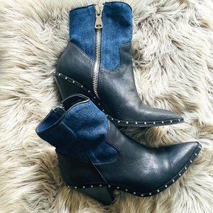 Chinese Laundry Ramble Denim Ankle Bootie - size 7.5